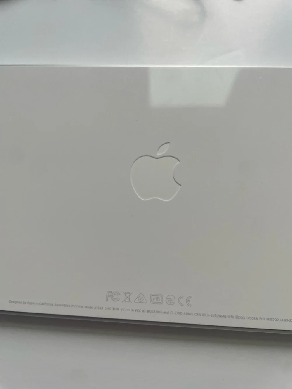 Apple Aluminum Keyboard with White Keys and Silver Frame